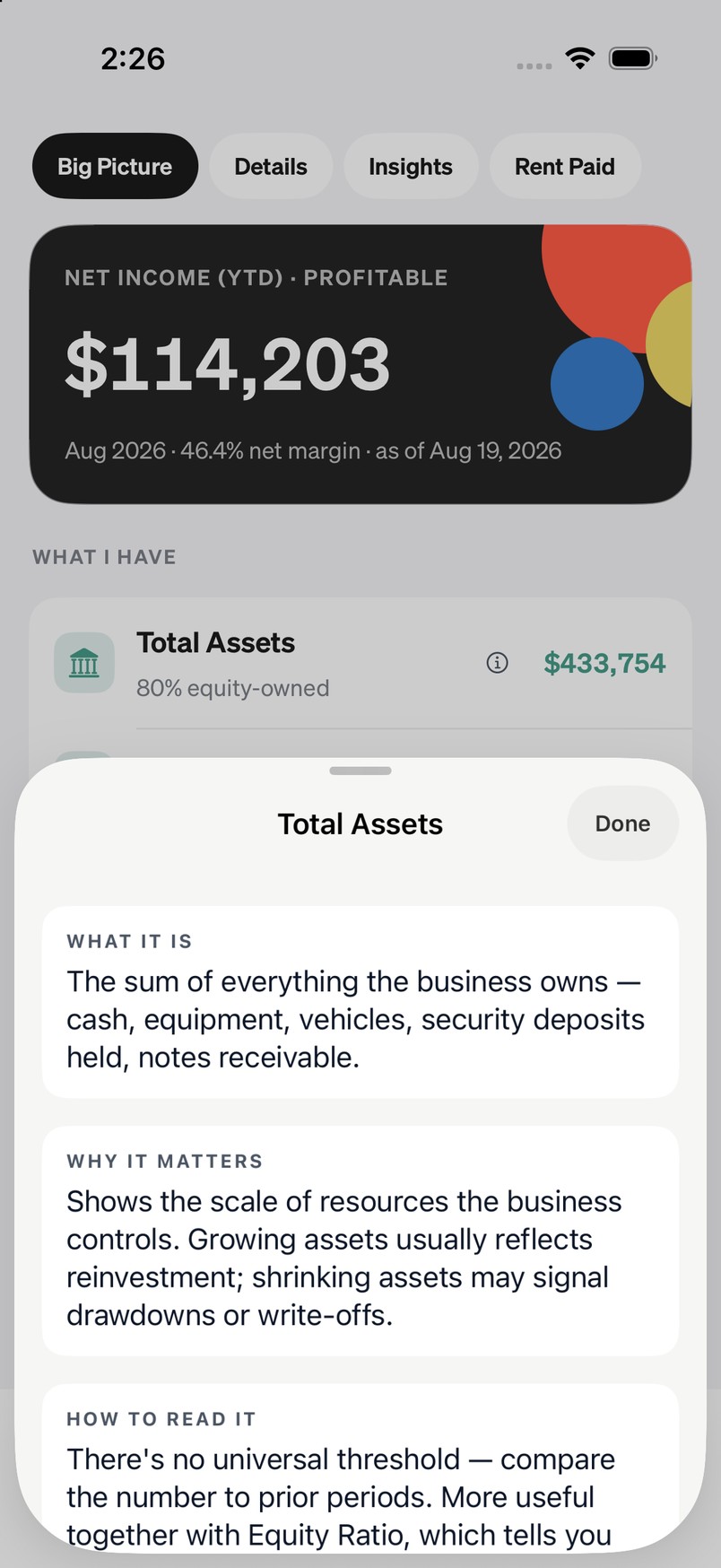 A tool tip on an iPhone: what Total Assets is, why it matters and how to read it