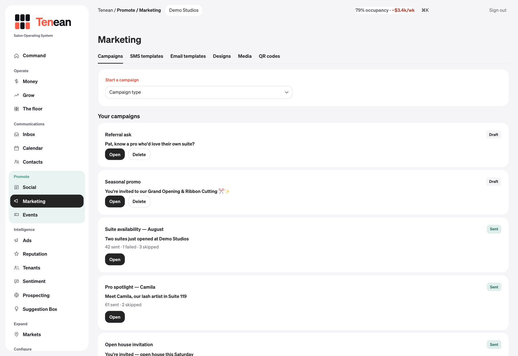 Marketing: email and text campaigns